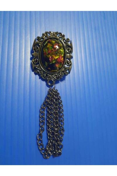 İMREN AKSESUAR Broșă cu ac neagră, culoare metalică fără nichel, 10 cm