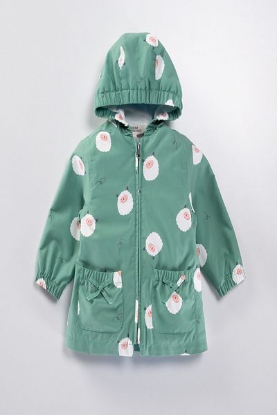 PODİUM GİYİM Trend New Season Winter/spring Cute Lamb Pattern Cool Raincoat