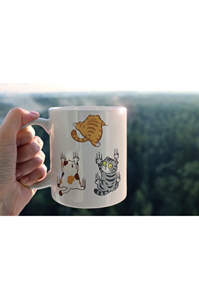 BENİMSER REKLAM Cat Printed Ceramic Coffee Tea Cup