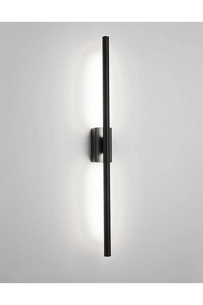 LIGHTMORE Modern Decorative Stick LED Wall Sconce 70 Cm Black Profile (RECTANGULAR rosace) 6500k White Light