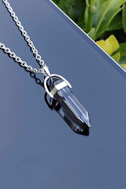 TREND COLLECTİON Oniks Siyah Doğal Taş Kristal Kadın Kolye