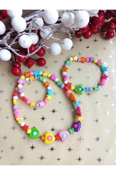 İPAR AKSESUAR Heart And Star Children's Necklace Bracelet Set