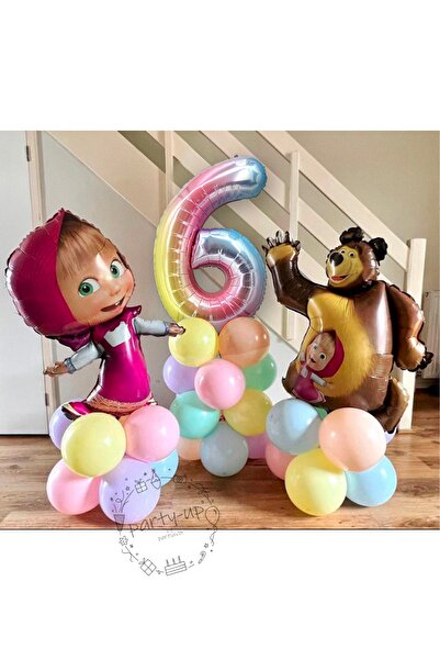 PARTİAVM Licensed Large Size Tongs With Big Bear Balloon Set Tongs Balloon An...