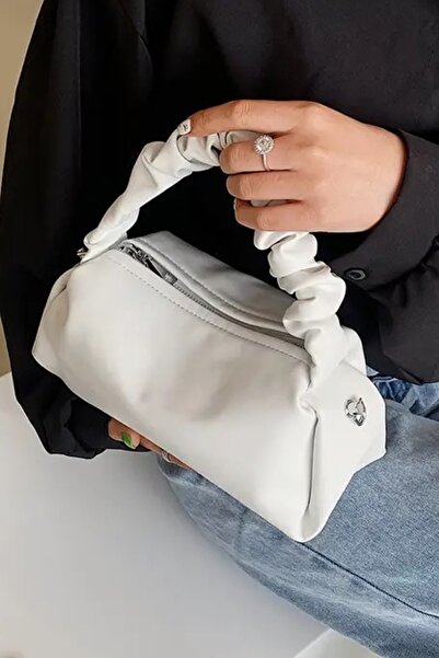 Moom Bag Γυναικεία κρεμ λαβή με μαλακό λουράκι ώμου