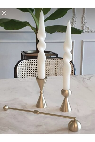 Mumbox mutluluk mum şeklinde 2’li Beyaz Burgu Şamdan Mum