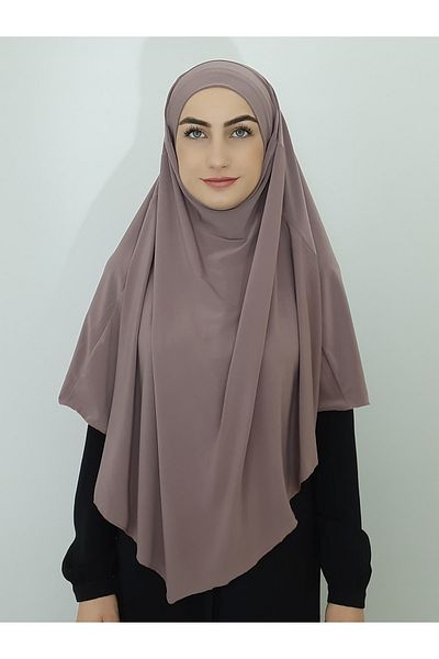 R&S modibone Souffle Ready Tied Large Scarf Suitable for Hijap Hajj Umrah Sandy Fabric Mink Color