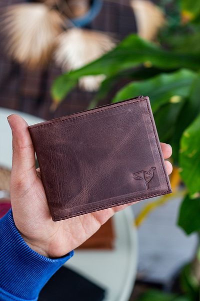 Garbalia Мъжки портфейл Arnold от естествена кожа Crazy Brown с отделение за монети и очи с цип