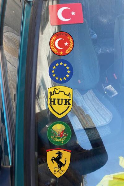 STİCKERCI BEY مجموعة ملصقات ختم جمركية للزجاج الأمامي للسيارة العثمانية الطغر...