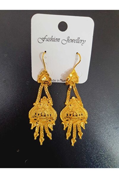 barisiva gold 22 Ayar Altın Kaplama Şık Hint Küpe