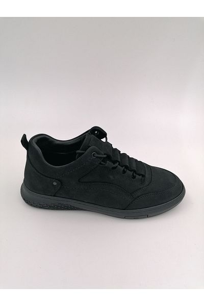SOLMAZ Mkt1063 Pantofi casual din piele naturală nubuc neagră