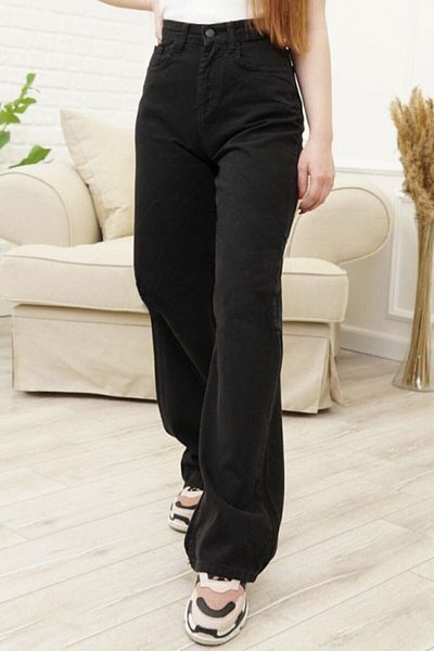 Trn JNS Ronja 90&#39;s Γυναικεία Μαύρο Loose Lycra Σούπερ ψηλόμεσο τζιν τζιν 90&#39;s
