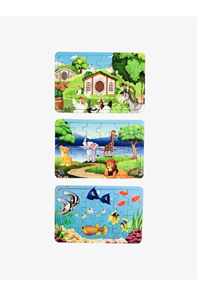 Kiri Ahşap Puzzle 24 Parçalı 3 Adet Puzzle