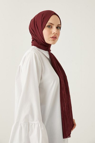 LOSYANA Bamboo Kraş Shawl Dark Plum