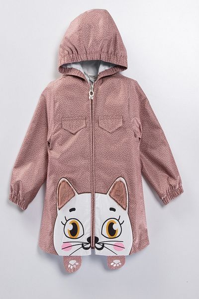 PODIUM GYM Trend New Season Winter/Spring Cute Cat Patterned Cool Raincoat