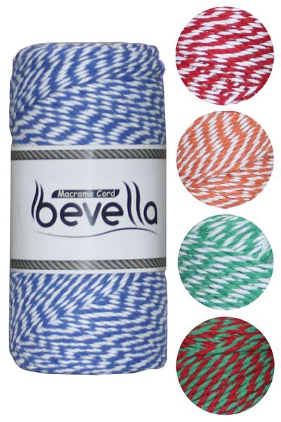 Bevella Macrame Cord Blue White Package Rope 200 gr Gift Packing Rope Martençka Rope Twine Baker