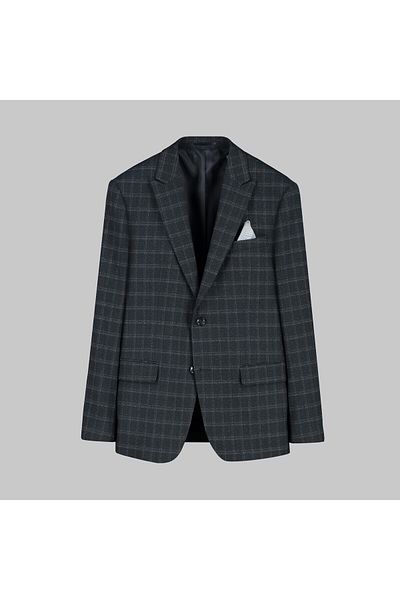 Sarar Interview Slim Fit Double Slit Suit-petrol