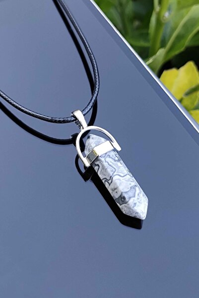 TREND COLLECTİON Howlite Patterned Natural Stone Crystal Women's Necklace