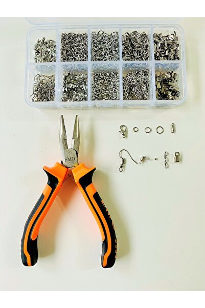 yağmur gökçe Kutulu Metal Set 3 - 970 Adet Küpe Kolye Bileklik Yapım Seti Tak...