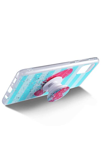 ZM STORE Samsung Galaxy A81 (NOTE 10 LİTE) Uyumlu Kılıf Vale Silikon Popsocketli Kapak