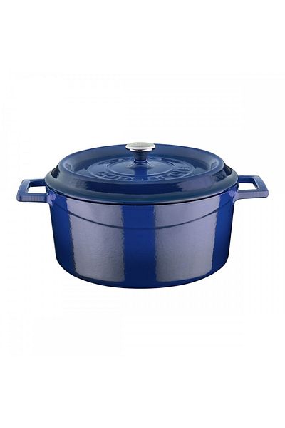 Lava Cast Iron Round Pot. Trendy Diameter(Ø)24cm. - Blue Lv Y Tc 24 K2