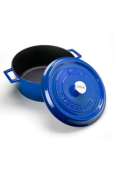 Lava Cast Iron Round Pot. Trendy Diameter(Ø)24cm. - Blue Lv Y Tc 24 K2