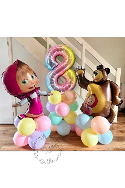 PARTİAVM Licensed Large Size Tongs With Big Bear Balloon Set Tongs Balloon An...