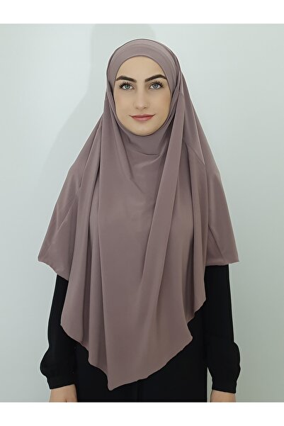 R&S modibone Hazır Sufle Baglamalı Pratık Peceli Büyük Esarp Khimar Vizon Renk