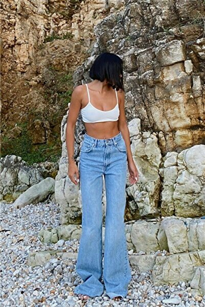 LİMABEL Джинсові джинси Shannon Light Blue Snow Wash із завищеною талією та широкими штанинами