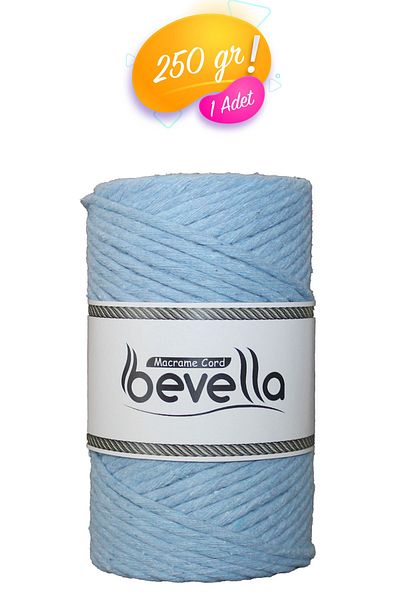 Bevella Macrame Cord Σχοινί μακραμέ 3mm Μονό στριφτό σχοινί μακραμέ με δυνατότητα σάρωσης 4 Σετ 2 εκρού 1 μπλε μωρό 1 ροζ μωρό