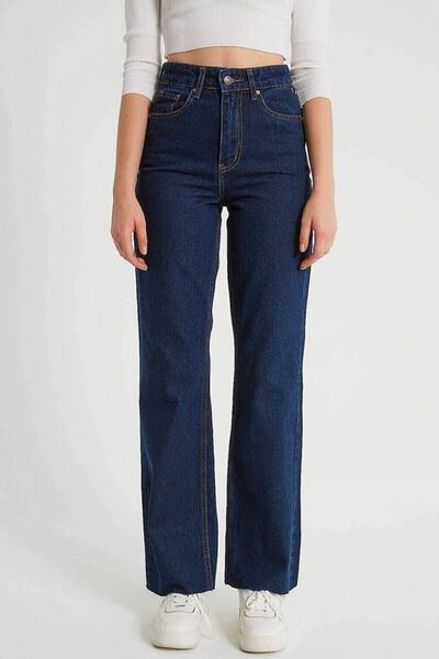 LİMABEL Kate Dark Blue Ψηλόμεσο Φαρδύ Τζιν Τζιν - Φαρδύ τζιν με φαρδύ πόδι