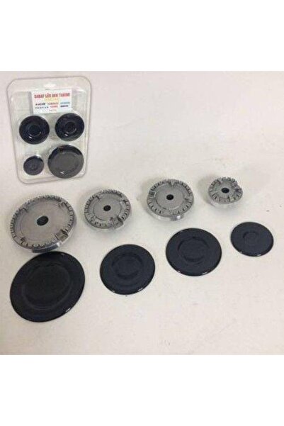 Genel Markalar 4 Gözlü Çakmaklı Ocak Için Bek Takımı Emaye Kapaklı Tüplü,doğalgazlı Ocak Fırın 8 Parça Tam Set