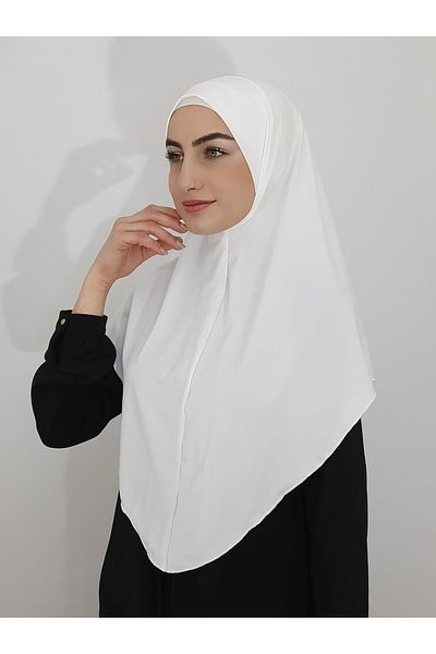 R&S modibone Η προσευχή είναι κάλυψη Μεγάλο μαντήλι Μαλαισιανό μοντέλο Khimar One Piece Ecru Χρώμα για Hajj και Umrah