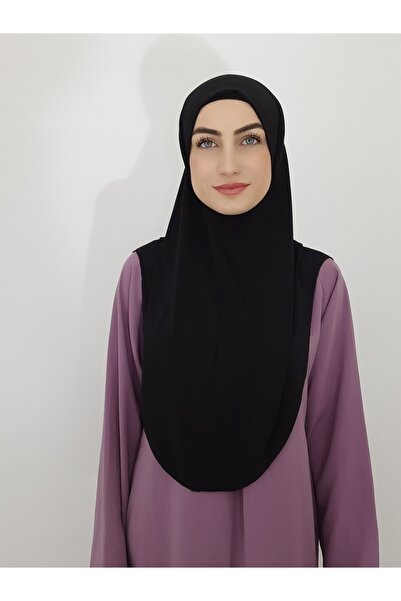 R&S modibone غطاء صلاة جاهز وشاح كبير ماليزيا موديل خيمار قطعة واحدة لون أسود للحج والعمرة