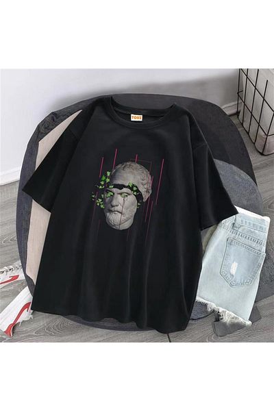 Touz Hakatumoda Sculpture - Μαύρο μπλουζάκι Unisex Oversize