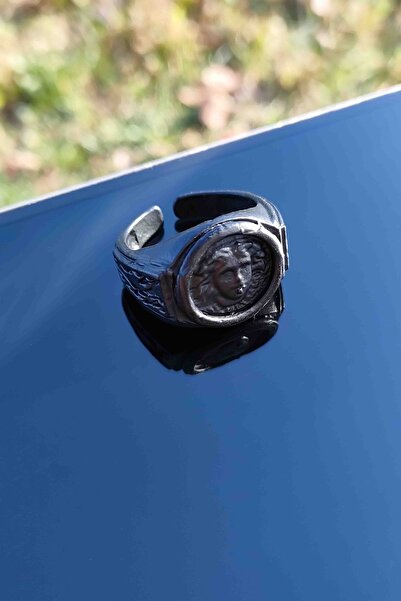 TREND COLLECTİON ميدوسا موديل للجنسين خاتم أسود قابل للتعديل