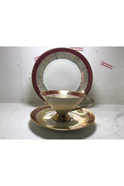 tayfuntufan antika koleksiyon Elfenbein Bavaria Trio Çay Kahve Fincanı