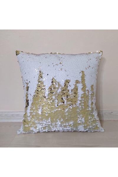 YILMAZHOME غطاء وسادة مزخرف مزين بالترتر