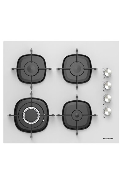 Silverline Cs5629w01 Beyaz Cam Ankastre Ocak Woklu