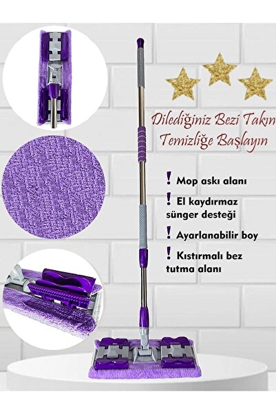 Hansel Teleskopik Saplı Mop Istediğin Bezi Tak Kullan Saplı + Yedek Bez