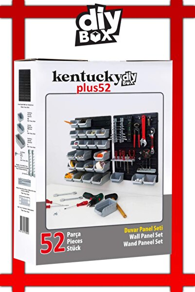 Binsy Diybox Kentucky 52 Parça Avadanlık Alet Askısı Organizer Duvar Panel Seti