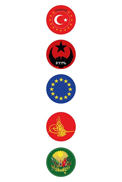 STİCKERCI BEY Türk Tse Avrupa Birliği 12 Bayrak Araç Ön Cam Gümrük Pulu Sticker Seti 7*7 Cm ( Içten Yapıştırma )