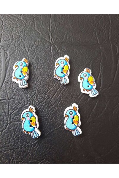 İMREN AKSESUAR Κουμπί Πολύχρωμο με Φιγούρα Παπαγάλου 1 Συσκευασία 10 Τεμάχια