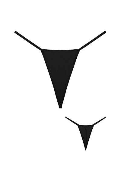 missa mariae Siyah Renk Ipli Kadın Tanga String