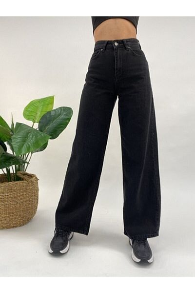 Trn JNS Orya 90s Super High Waist Μαύρο τζιν τζιν - Loose Lycra τζιν παντελόνι