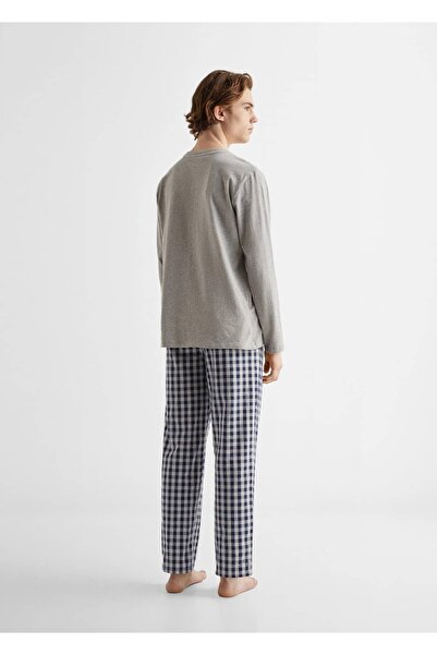 Mango Teen Kareli Uzun Pijama Takımı