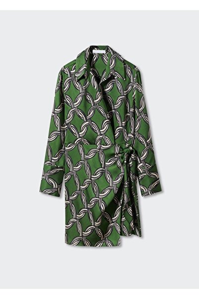 MANGO Woman Desenli Gömlek Elbise