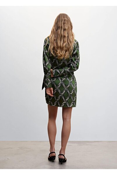 MANGO Woman Desenli Gömlek Elbise
