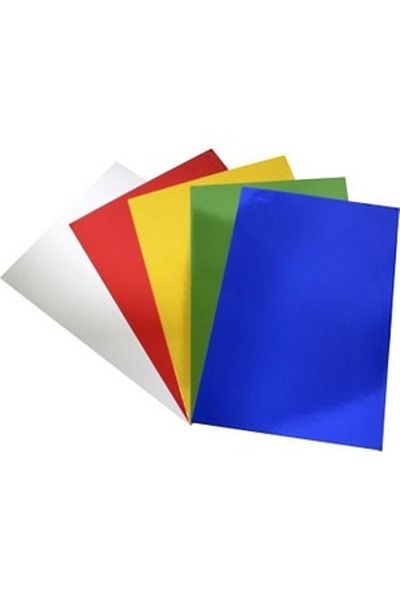 Paperart 50*70 Cm Metallic Background Cardboard - Mirrored Background Cardboard - Silver - 250 gr 5 Pieces