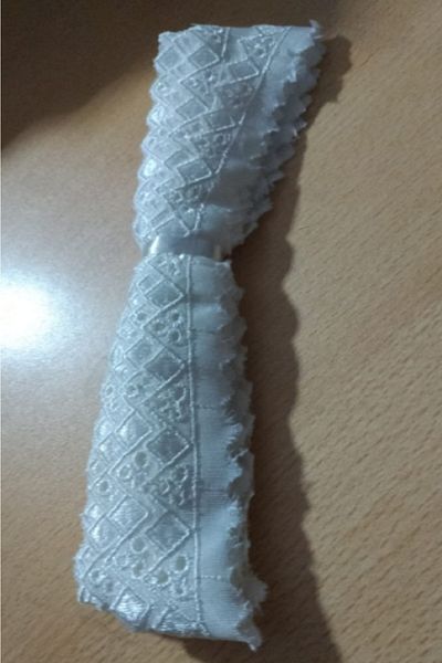 GÜZEL KAMAN Scallop Cream Patterned 2 cm 9 Meters Very Tight Quality Beautiful