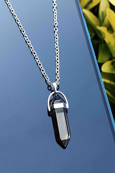 TREND COLLECTİON Black Onyx Natural Stone Crystal Women's Necklace